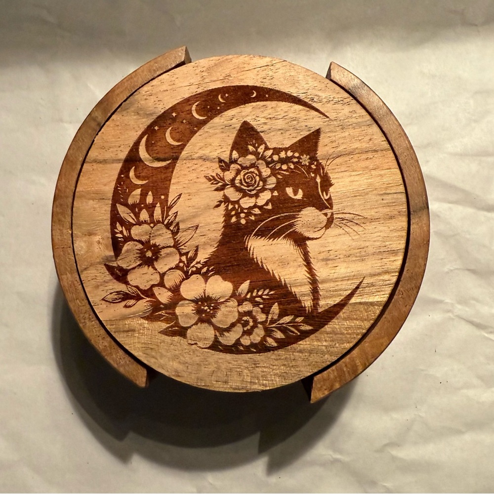 Set of 4 pcs x Cat 4” Coasters